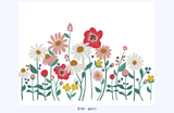 Flower Garden removable wallpaper mural - white