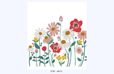 Flower Garden removable wallpaper mural - white