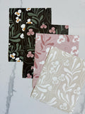 Sweet peas wallpaper - Blush pink on black