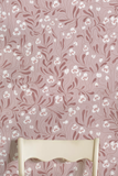 Sweet peas wallpaper - Blush pink