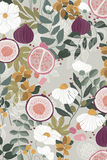 Figs + Pomegranate Floral wallpaper