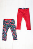 Reversible leggings in fox floral/spicy red