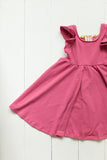 Ruffle twirl dress in Berry pink