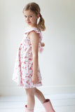 Ruffle twirl dress in strawberry floral