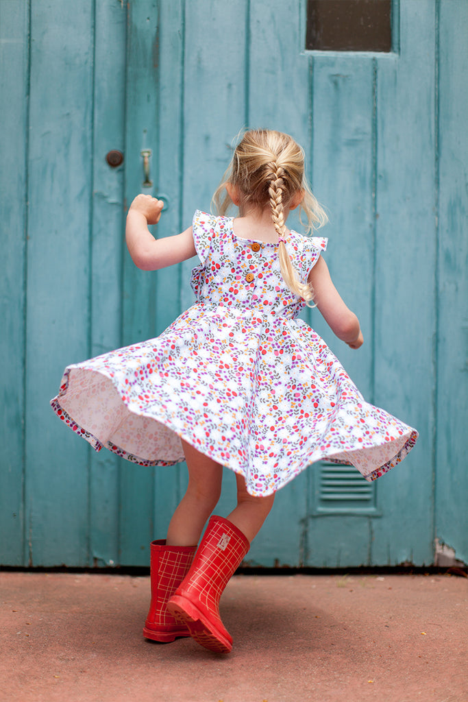 Ruffle twirl dress in Midsummer floral