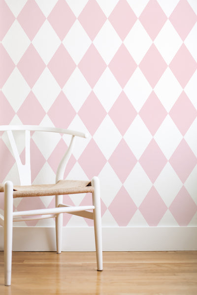 Diamonds removable wallpaper - Pink