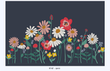 Flower Garden removable wallpaper mural - navy