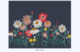 Flower Garden removable wallpaper mural - navy