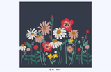 Flower Garden removable wallpaper mural - navy
