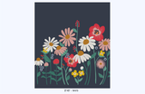 Flower Garden removable wallpaper mural - navy