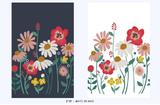 Flower Garden removable wallpaper mural - navy